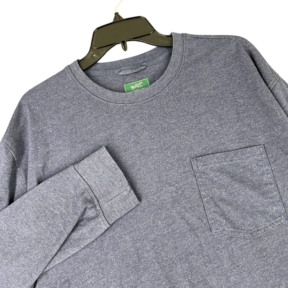 Woolrich Long Sleeve Pocket Tee Mens L Heathered Jersey Crewneck Casual Outdoor